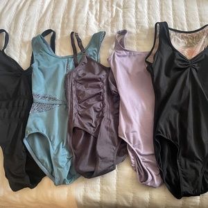 5 brand new/and gently worn leotards - XS